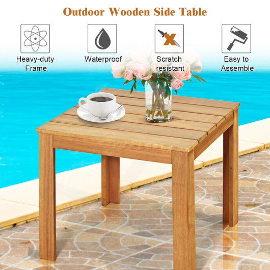  - Wooden Square Patio Coffee Bistro Table - Outdoor Style Company