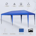 Outsunny 10' x 19.2' Outdoor Gazebo Pop Up Canopy Party Tent with Carrying Bag, Blue