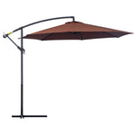 Outdoor and Garden-10' Cantilever Hanging Tilt Offset Patio Umbrella with UV & Water Fighting Material and a Sturdy Stand, Brown - Outdoor Style Company