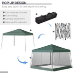 Outdoor and Garden-10' x 10' Foldable Pop Up Canopy Tent, with Carrying Bag, Mesh Sidewalls and 3-Level Adjustable Height for Outdoor, Garden - Outdoor Style Company