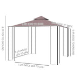 Outdoor and Garden-10' x 10' Outdoor Gazebo Canopy Modern Canopy Shelter with Weather Resistant Roof & Steel Frame for Parties, BBQs, & Shade - Outdoor Style Company