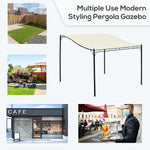 Outdoor and Garden-10' x 10' Outdoor Metal Patio Furniture Shelter, Pergola Kit Gazebo Canopy with Durable & Spacious Weather-Resistant Design, Cream White - Outdoor Style Company