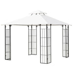 Outdoor and Garden-10' x 10' Outdoor Patio Gazebo Canopy with Vented Roof, Elegant Metal Frame, & Included Ground Stakes/Guy Ropes - Outdoor Style Company