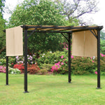 Outdoor and Garden-10' x 10' Outdoor Pergola Patio Gazebo Retractable Canopy Sun Shelter with Steel Frame - Outdoor Style Company