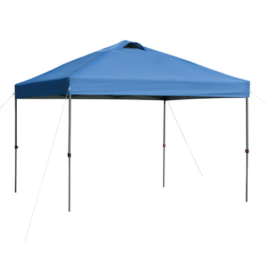 Miscellaneous-10' x 10' Pop Up Canopy Event Tent with 3-Level Adjustable Height, Top Vent Window Design and Easy Move Roller Bag, Blue - Outdoor Style Company