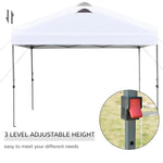 Miscellaneous-10' x 10' Pop Up Canopy Event Tent with 3-Level Adjustable Height, Top Vent Window Design and Easy Move Roller Bag, White - Outdoor Style Company