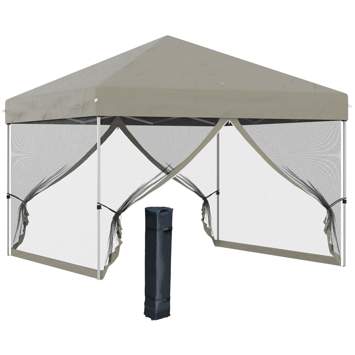 Miscellaneous-10' x 10' Pop Up Canopy Tent, Tents for Parties with Netting and Wheeled Carry Bag, Height Adjustable, sidewalls - Outdoor Style Company