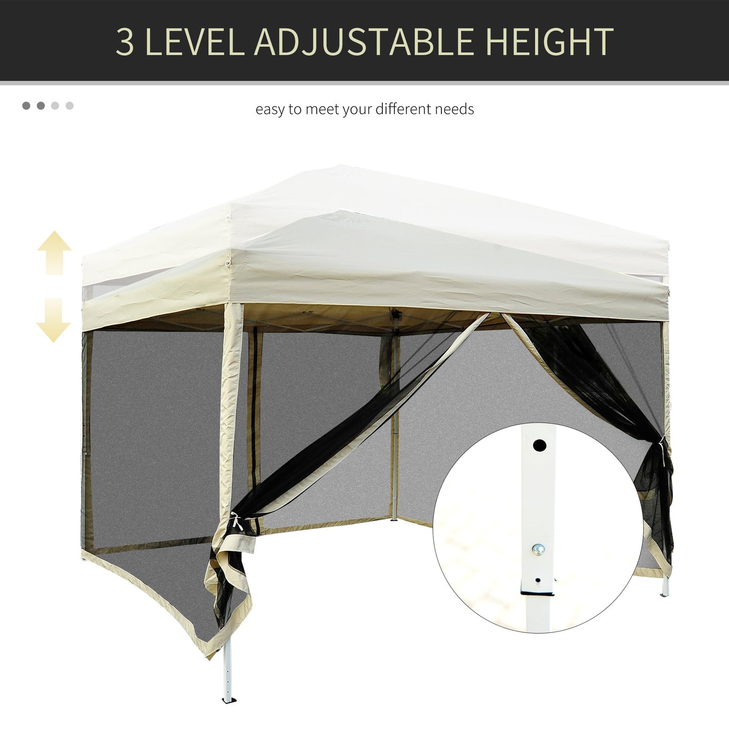 Outdoor and Garden-10' x 10' Pop Up Canopy Tent with Breathable Mesh Sidewalls, Easy Height Adjustable, Easy Transport Carrying Bag for Backyard Garden Patio - Outdoor Style Company