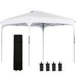 Outdoor and Garden-10' x 10' Pop Up Canopy with Adjustable Height, Foldable Gazebo Tent with Carry Bag with Wheels and 4 Leg Weight Bags for Outdoor, White - Outdoor Style Company