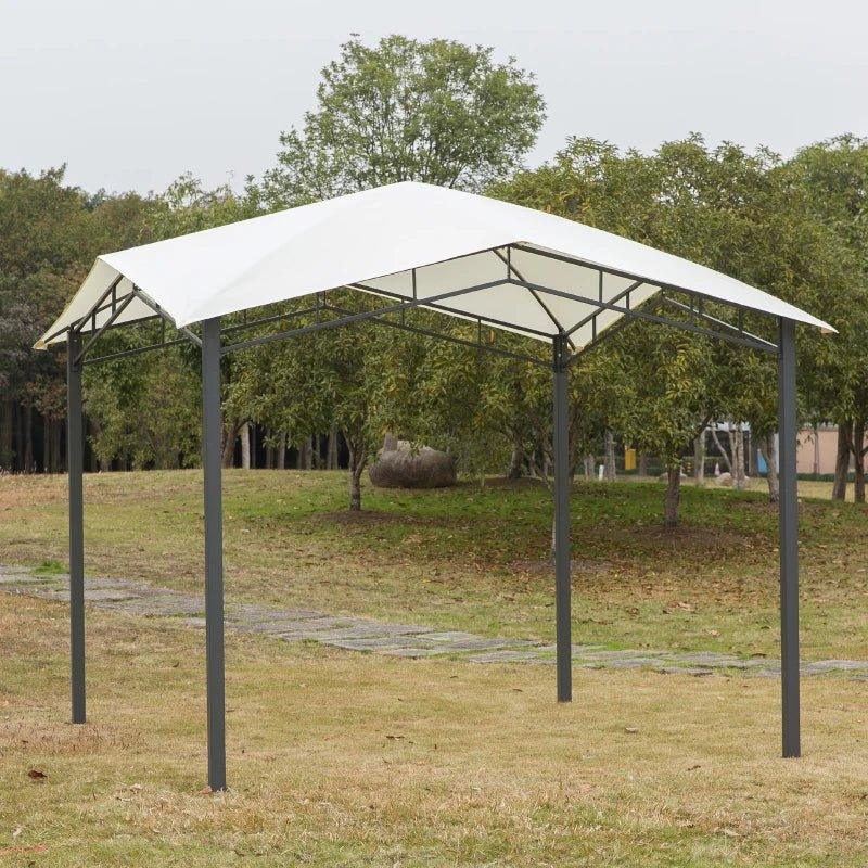 Outdoor and Garden-10' x 10' Soft Top Patio Gazebo Outdoor Canopy with Unique Geometric Design, Steel Frame, & Weather Roof - Outdoor Style Company