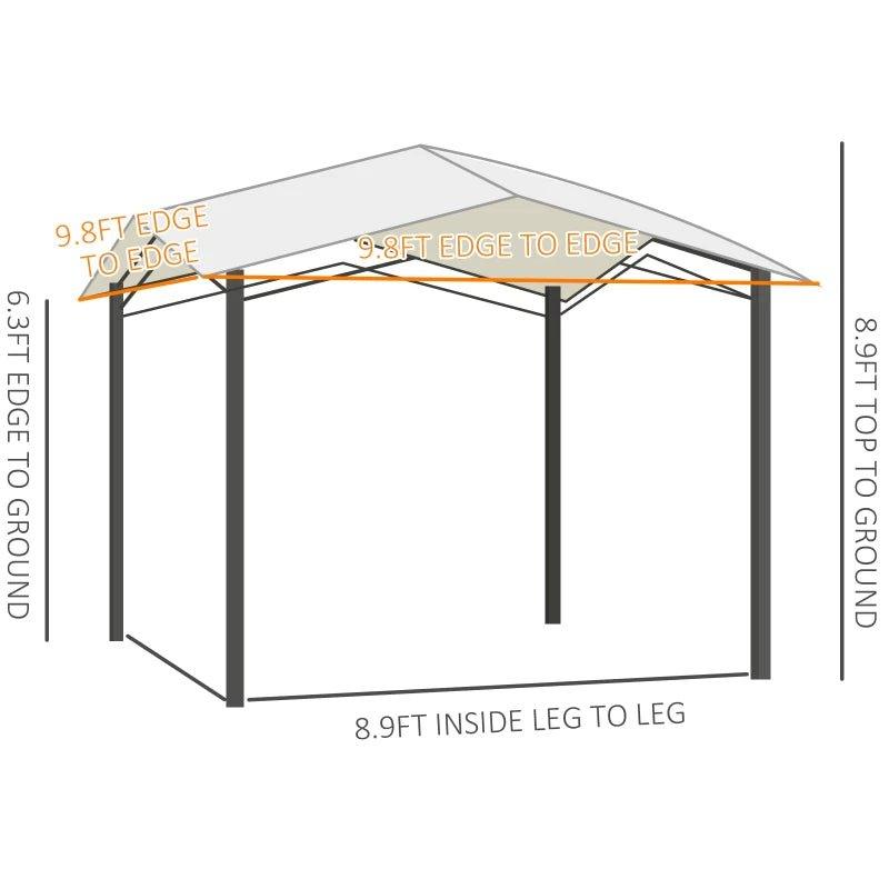 Outdoor and Garden-10' x 10' Soft Top Patio Gazebo Outdoor Canopy with Unique Geometric Design, Steel Frame, & Weather Roof - Outdoor Style Company