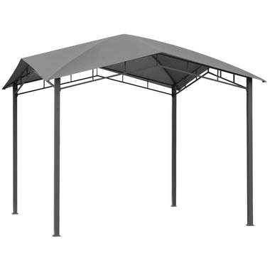 Outdoor and Garden-10' x 10' Soft Top Patio Gazebo Outdoor Canopy with Unique Geometric Design, Steel Frame, & Weather Roof Grey - Outdoor Style Company