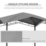 Outdoor and Garden-10' x 10' Soft Top Patio Gazebo Outdoor Canopy with Unique Geometric Design, Steel Frame, & Weather Roof Grey - Outdoor Style Company