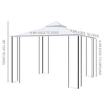 Outdoor and Garden-10' x 10' Steel Outdoor Patio Gazebo Canopy with Removable Mesh Curtains, Display Shelves, & Steel Frame, Cream White - Outdoor Style Company