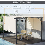 Outdoor and Garden-10' x 10' Steel Patio Pergola, Retractable Canopy, Backyard Shade Shelter for Porch Party, Garden, Grill Gazebo, Beige - Outdoor Style Company