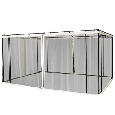 Outdoor and Garden-10' x 12' Gazebo Universal Replacement Mosquito Netting Canopy Screen Sidewalls, Black - Outdoor Style Company