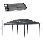 Outdoor and Garden-10' x 19' Extra Large Pop Up Canopy, Outdoor Party Tent with Folding Steel Frame, Carrying Bag for Catering, Events, Backyard BBQ, Black - Outdoor Style Company