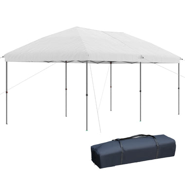 Miscellaneous-10' x 19' Pop Up Canopy with Easy Up Steel Frame, 3-Level Adjustable Height and Carrying Bag, Sun Shad, Party Tent for Patio, Backyard - Outdoor Style Company