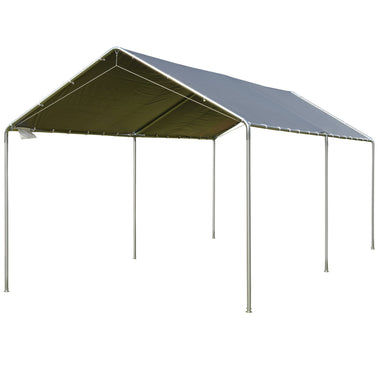 Outdoor and Garden-10' x 20' Heavy Duty Carport Garage Car Shelter Galvanized Steel Outdoor Open Canopy Tent - Outdoor Style Company