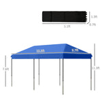 Miscellaneous-10' x 20' Heavy Duty Pop Up Canopy Tent with 3-Level Adjustable Height, Wheeled Roller Bag, UV Fighting Roof, Dark Blue - Outdoor Style Company