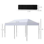 Miscellaneous-10' x 20' Heavy Duty Pop Up Canopy Tent with 3-Level Adjustable Height, Wheeled Roller Bag, UV Fighting Roof, White - Outdoor Style Company