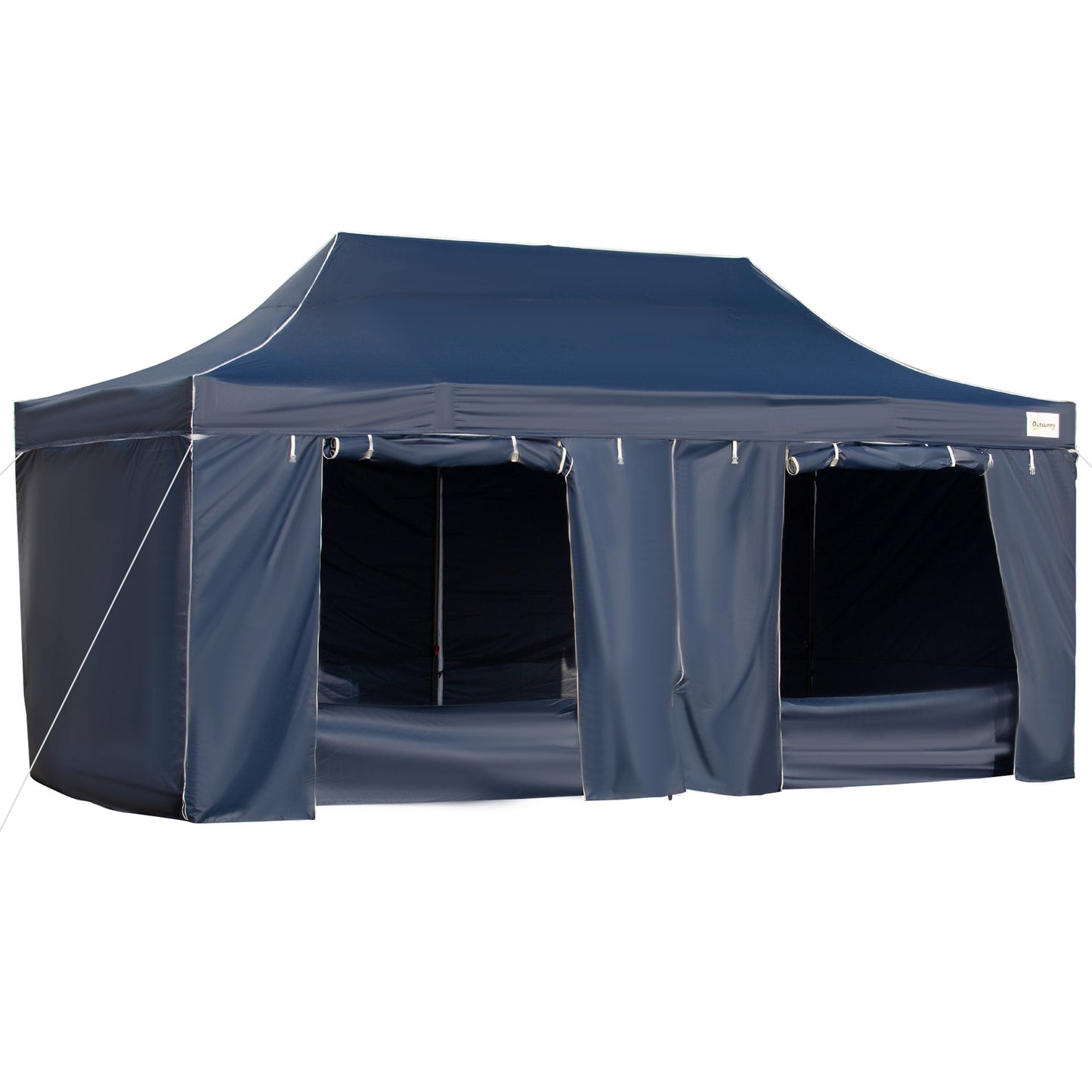 Miscellaneous-10' x 20' Heavy Duty Pop Up Canopy with 7 Removable Zippered Sidewall, Bottom Privacy Sidewall, Roller Bag, Upgraded Tube, Party Event, Blue - Outdoor Style Company