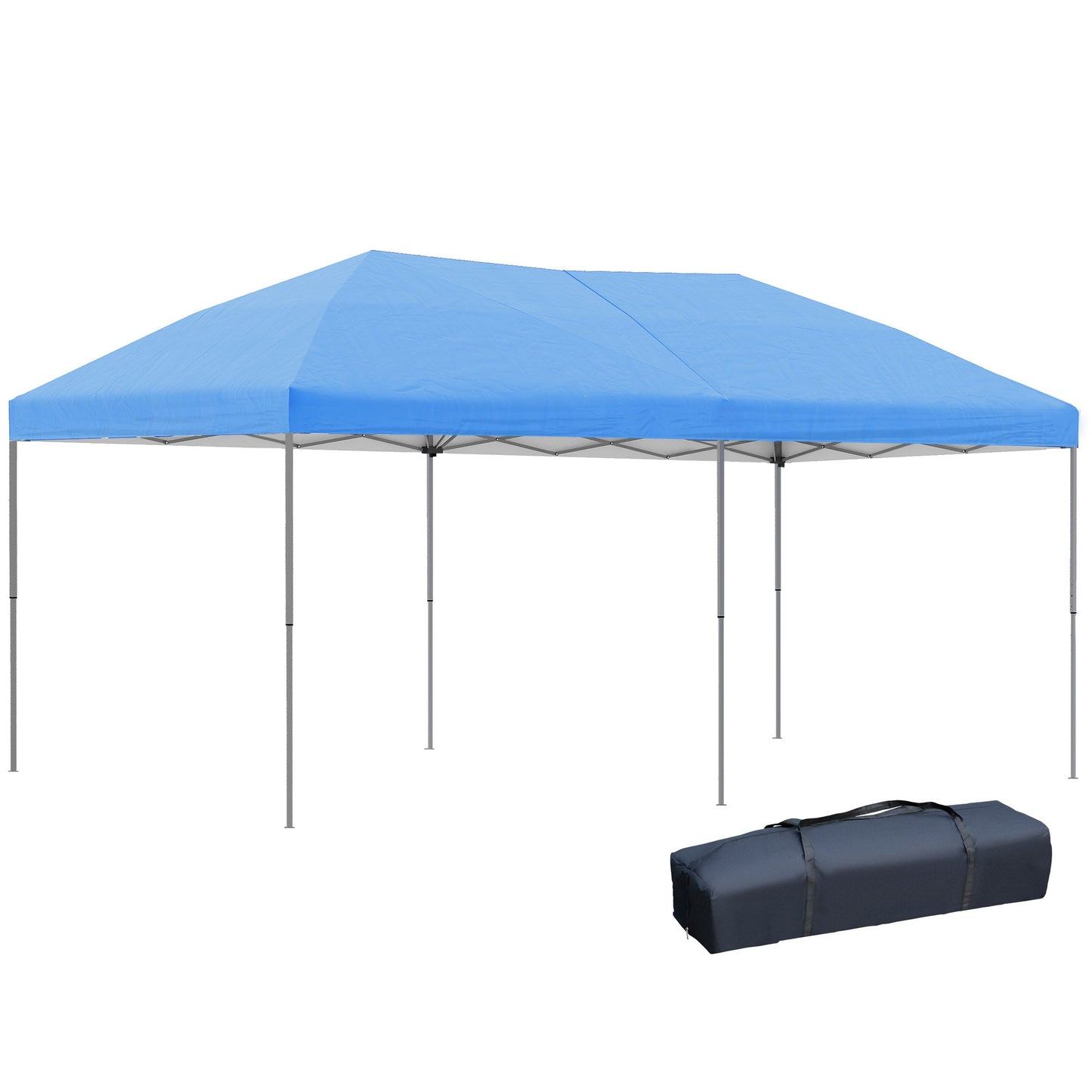 Outdoor and Garden-10' x 20' Heavy Duty Pop Up Canopy with Durable Steel Frame, 3-Level Adjustable Height and Storage Bag, Event Party Tent for Patio Backyard - Outdoor Style Company