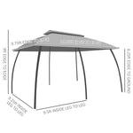 Outdoor and Garden-10' x 20' Patio Gazebo, Outdoor Gazebo Canopy Shelter with Netting & Curtains, Vented Roof for Garden Beige - Outdoor Style Company