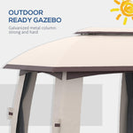 Outdoor and Garden-10' x 20' Patio Gazebo, Outdoor Gazebo Canopy Shelter with Netting & Curtains, Vented Roof for Garden Beige - Outdoor Style Company