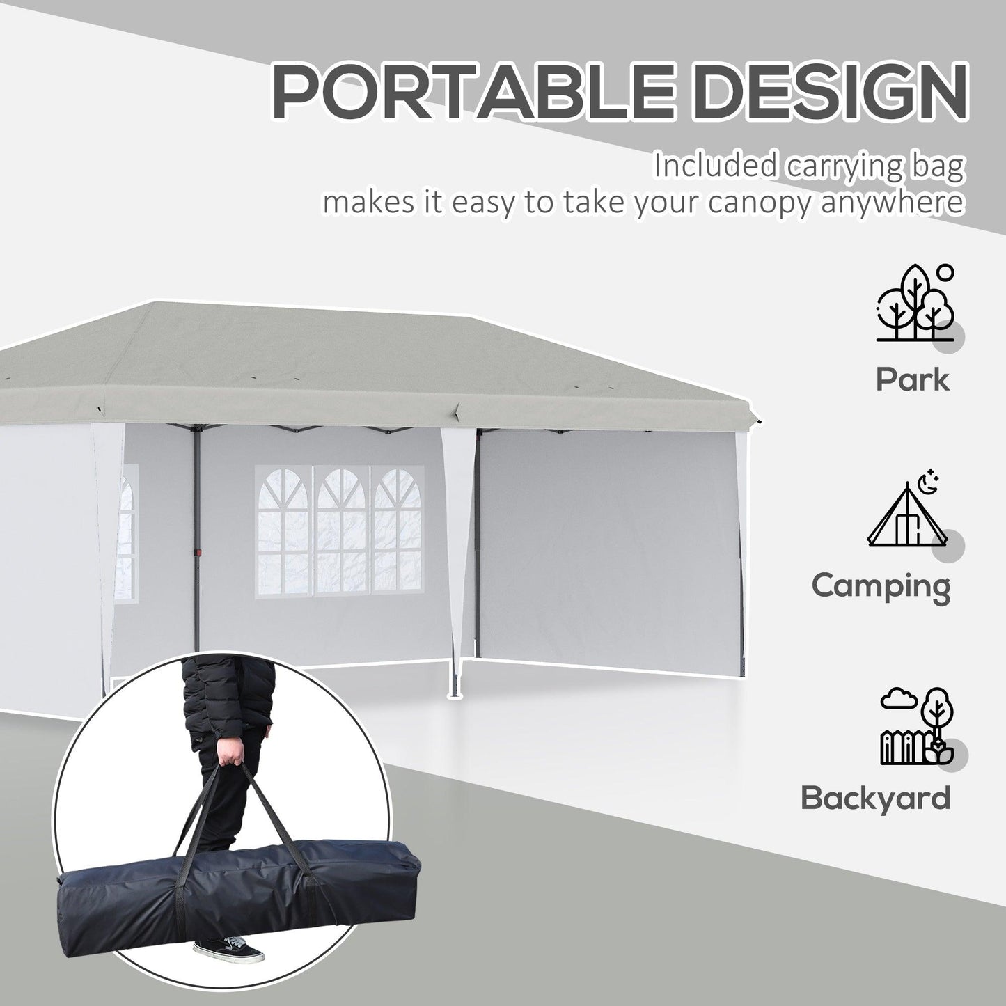 Outdoor and Garden-10' x 20' Pop Up Outdoor Party Tent with 4 Removable Sidewalls - Outdoor Style Company