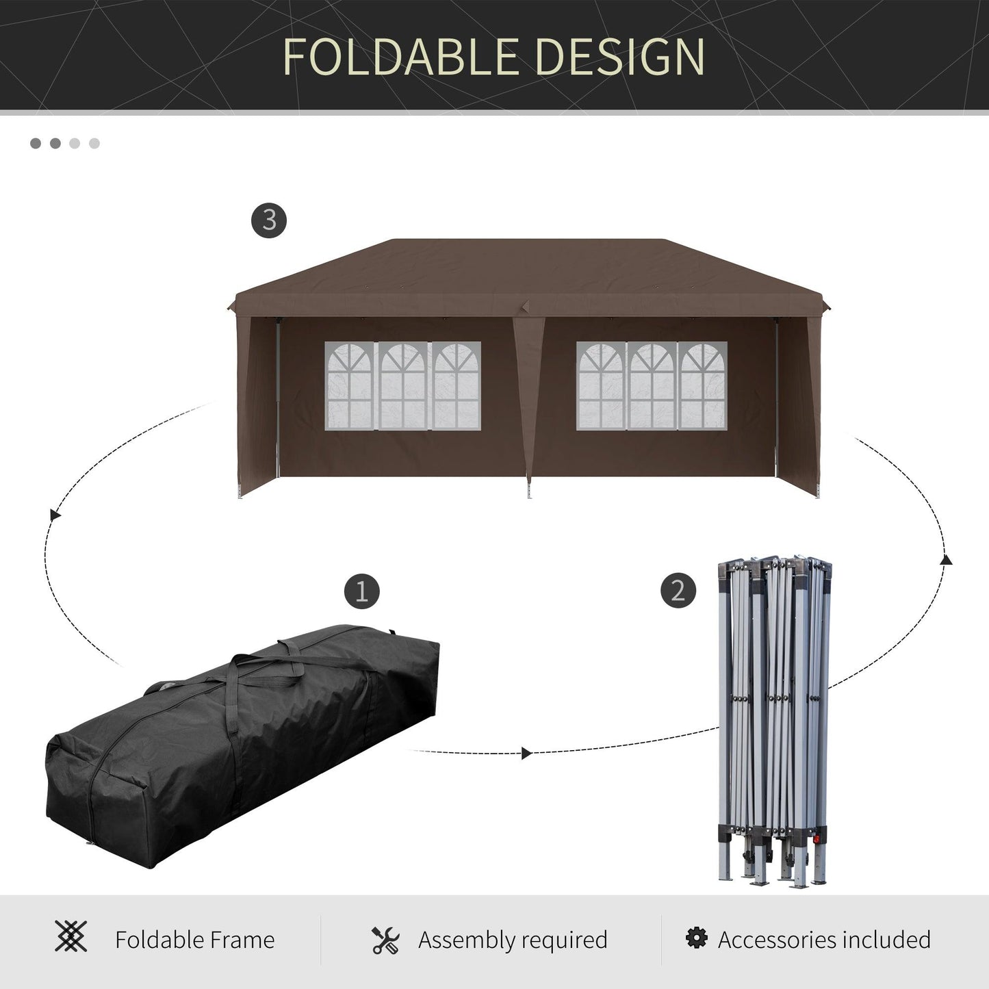 Outdoor and Garden-10' x 20' Pop Up Outdoor Party Tent with 4 Removable Sidewalls - Outdoor Style Company