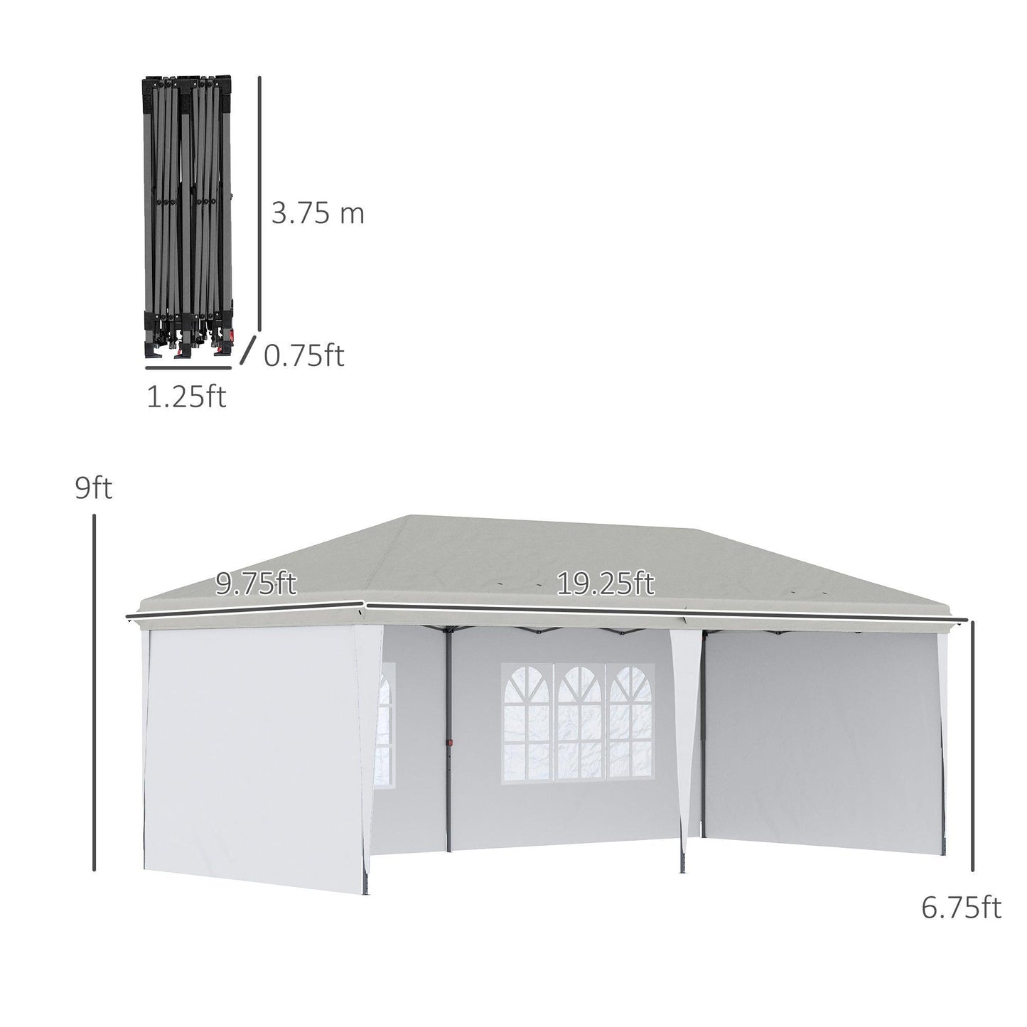 Outdoor and Garden-10' x 20' Pop Up Outdoor Party Tent with 4 Removable Sidewalls - Outdoor Style Company