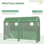 Outdoor and Garden-10' x 3' x 7' Tunnel Greenhouse, Outdoor Walk-In Hot House with Roll-Up Windows and Zippered Door, Steel Frame & PE Cover, Green - Outdoor Style Company