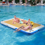 Miscellaneous-10' x 6' Inflatable Dock with Non-Slip Surface, Pump and Bag Floating Docks for Lake Beach Pool Recreation Lounge - Outdoor Style Company