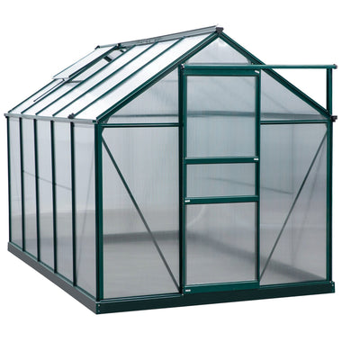 Outdoor and Garden-10' x 6' x 7' Garden Greenhouse for Backyard/Outdoor Use with Window and Door, Aluminum Frame, PC Board - Outdoor Style Company