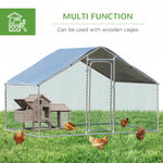 Pet Supplies-10' x 6.5' x 6.5' Large Chicken Coop Cage Walk-in Enclosure Poultry Hen Coop Rabbit Hutch UV & Water Resistant Cover for Backyard - Outdoor Style Company
