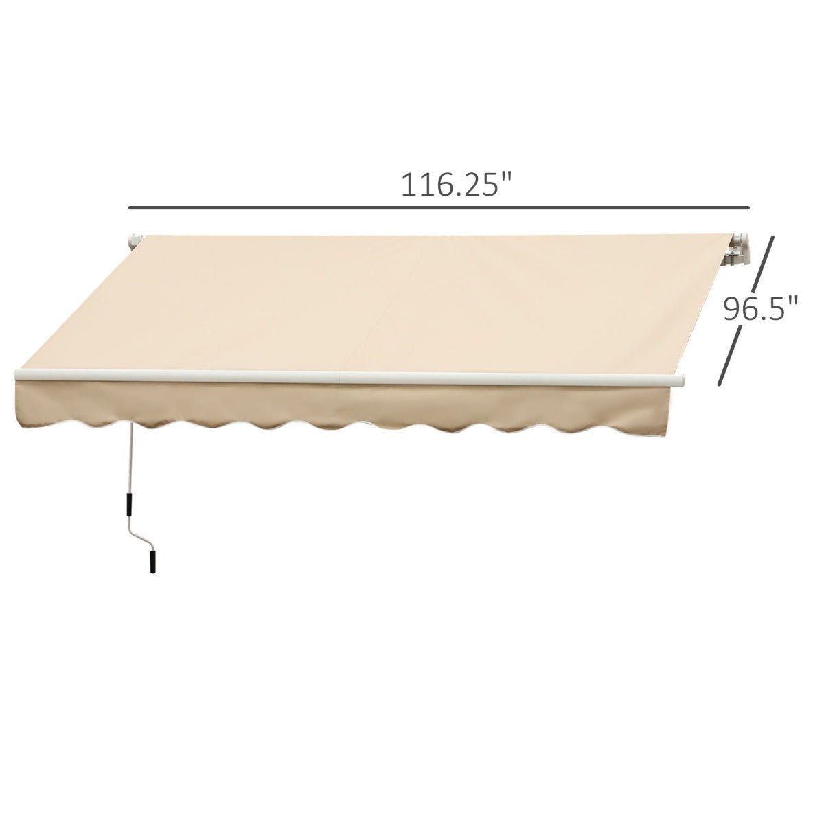 Outdoor and Garden-10' x 8' Manual Retractable Awning Sun Shade Shelter for Patio Deck Yard with UV Protection and Easy Crank Opening, Beige - Outdoor Style Company