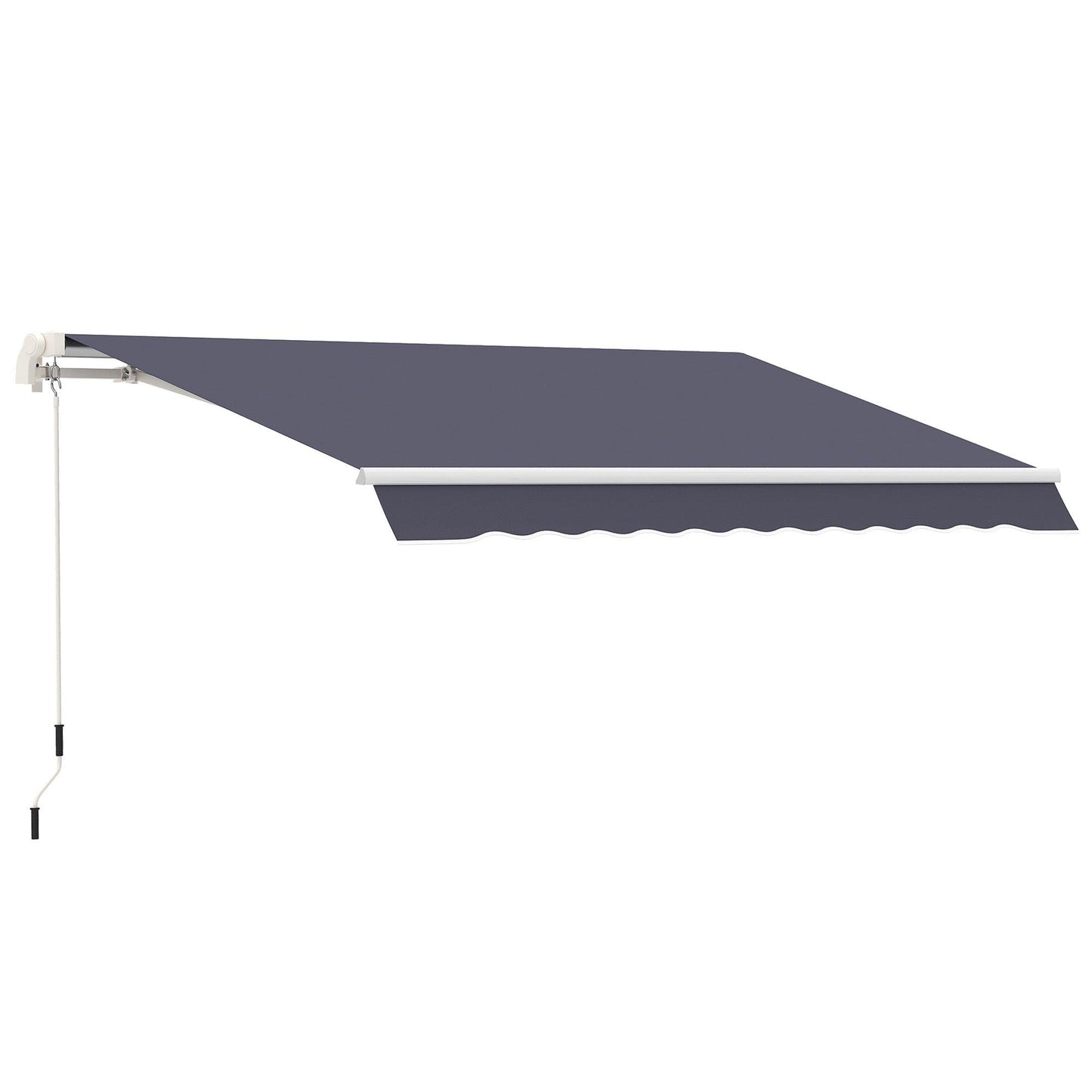 Outdoor and Garden-10' x 8' Manual Retractable Awning Sun Shade Shelter for Patio Deck Yard with UV Protection and Easy Crank Opening, Blue - Outdoor Style Company