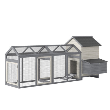 Pet Supplies-100" Chicken Coop Wooden Chicken House Large Rabbit Hutch Poultry Cage Hen Pen Backyard with Double Run, Nesting Box - Outdoor Style Company