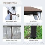 Outdoor and Garden-10'x10' Outdoor Patio Gazebo Canopy Metal Canopy Tent with 2-Tier Roof and Mesh Netting for Backyard, Coffee - Outdoor Style Company