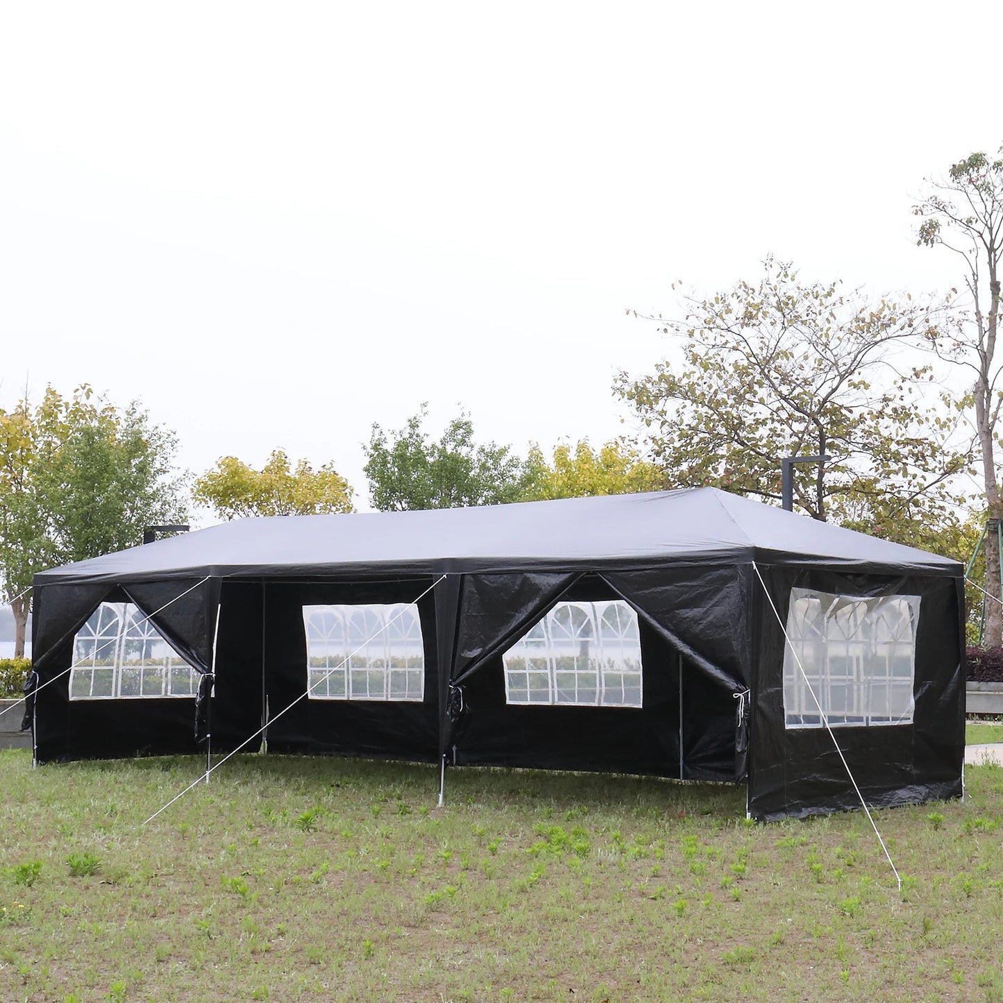 -10'x20' /10'x30' Outdoor Party Tent with 8 Removable Sidewalls, Waterproof Canopy Patio Wedding Gazebo, Black - Outdoor Style Company