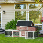 Outdoor and Garden-114” Wooden Chicken Coop Large Hen House Customizable Poultry Cage With Nesting Box And Outdoor Runs Removable Tray and Ramp - Outdoor Style Company