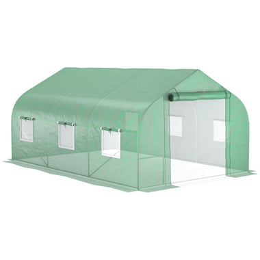 Outdoor and Garden-11.5' x 10' x 7' Outdoor Portable High Tunnel Greenhouse with Windows-Deep Green - Outdoor Style Company