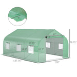 Outdoor and Garden-11.5' x 10' x 7' Outdoor Portable High Tunnel Greenhouse with Windows-Deep Green - Outdoor Style Company