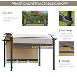 Outdoor and Garden-11.5' x 11.5' x 8' Outdoor Retractable Canopy Pergola Steel Frame Patio Pergola Shelter Sun Shade Beige - Outdoor Style Company