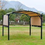 Outdoor and Garden-11.5' x 11.5' x 8' Outdoor Retractable Canopy Pergola Steel Frame Patio Pergola Shelter Sun Shade Beige - Outdoor Style Company