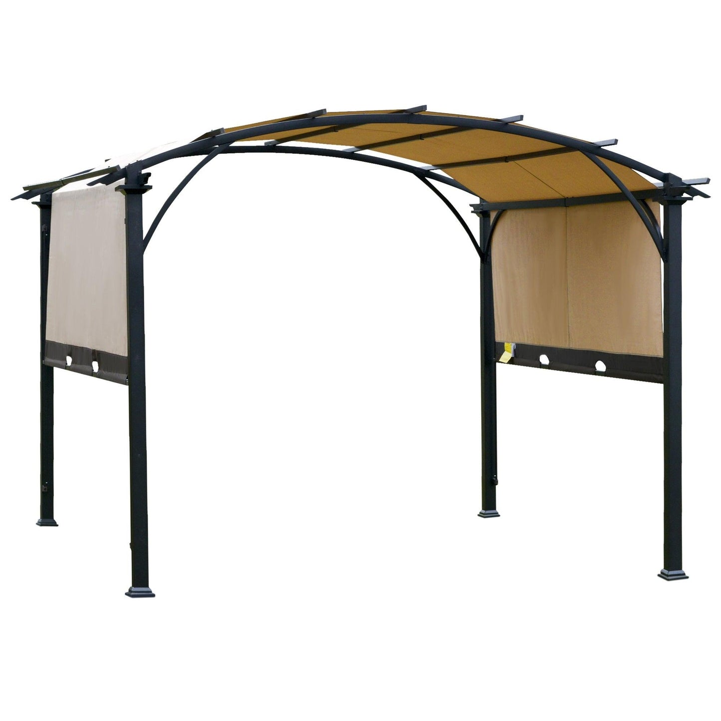 Outdoor and Garden-11.5' x 11.5' x 8' Outdoor Retractable Canopy Pergola Steel Frame Patio Pergola Shelter Sun Shade Beige - Outdoor Style Company