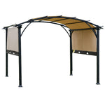 Outdoor and Garden-11.5' x 11.5' x 8' Outdoor Retractable Canopy Pergola Steel Frame Patio Pergola Shelter Sun Shade Beige - Outdoor Style Company