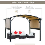 Outdoor and Garden-11.5' x 11.5' x 8' Outdoor Retractable Canopy Pergola Steel Frame Patio Pergola Shelter Sun Shade Beige - Outdoor Style Company