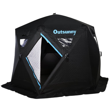 Miscellaneous-116.25" Portable Pop-up Ice Fishing Shelter Tent 4-6 People for -40°F with Carry Bag & Oxford Fabric Build - Outdoor Style Company
